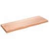 vidaXL B&auml;nkskiva badrum ljusbrun 80x30x(2-4) cm behandlat massivt tr&auml;