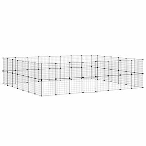vidaXL Hundg&aring;rd svart 60 paneler 280x245x70 cm st&aring;l