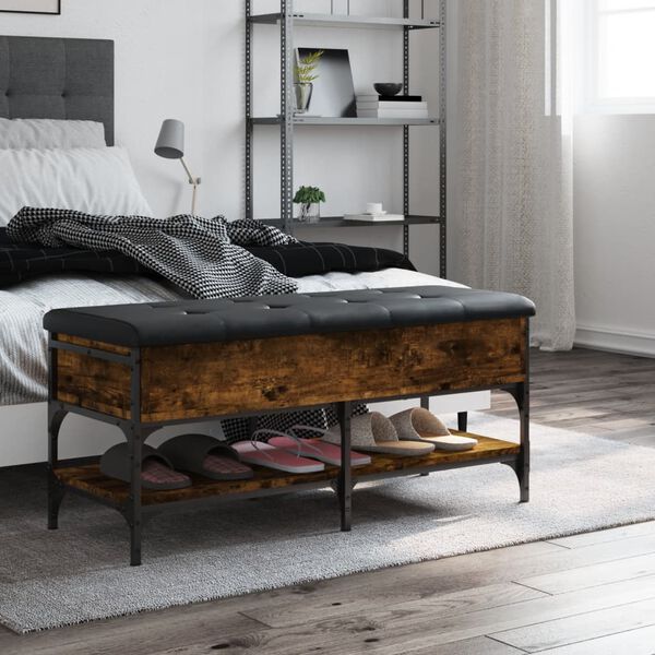 vidaXL Skob&auml;nk r&ouml;kf&auml;rgad ek 102x42x45 cm konstruerat tr&auml;