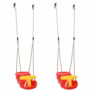 vidaXL Barngunga 2 pcs R&ouml;d 36 x 43 x 42 cm Plast