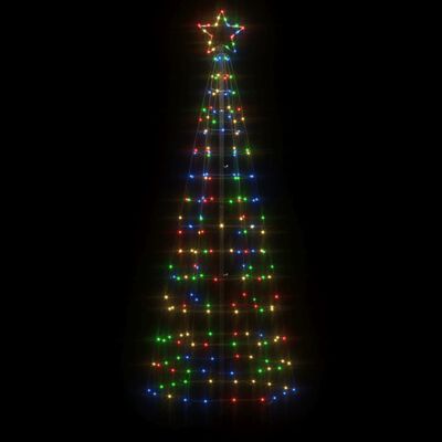 vidaXL Julgransbelysning med markspett 220 LEDs färgglad 180 cm
