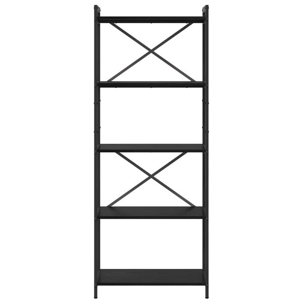 vidaXL Hyllsystem Svart Ek 60 x 30 x 155 cm Konstruerat tr&auml;