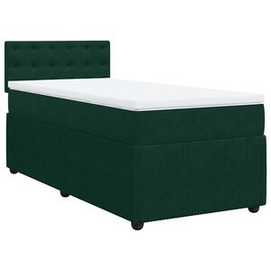 vidaXL Rams&auml;ng med madrass m&ouml;rkgr&ouml;n 80x200 cm sammet