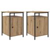 vidaXL Nattduksbord 2 pcs Artisan Ek 40 x 42 x 60cm Konstruerat tr&auml;