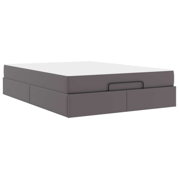 vidaXL S&auml;ngram med madrass med madrass 2 pcs Gr&aring; PVC