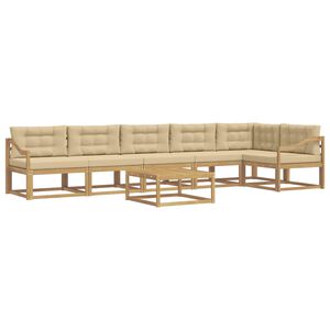 vidaXL Utomhussoffset 7 pcs Vit och Beige 79 x 79 x 37 cm Polyester