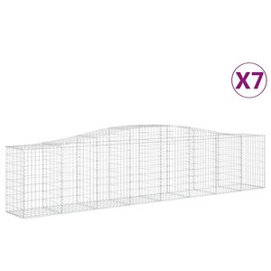 vidaXL Gabioner b&aring;gformade 7 st 400x50x80/100 cm galvaniserat j&auml;rn