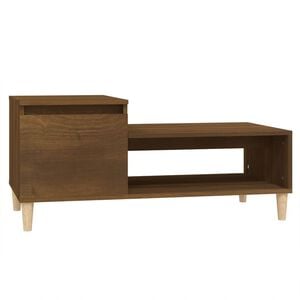 vidaXL Soffbord brun ek 100x50x45 cm konstruerat tr&auml;