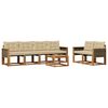vidaXL Utomhussoffset med kudde 7 pcs Naturlig och Beige