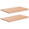 vidaXL F&ouml;nsterbr&auml;dor 2 st Naturlig 80x 40 x 2 cm Massivt boktr&auml;