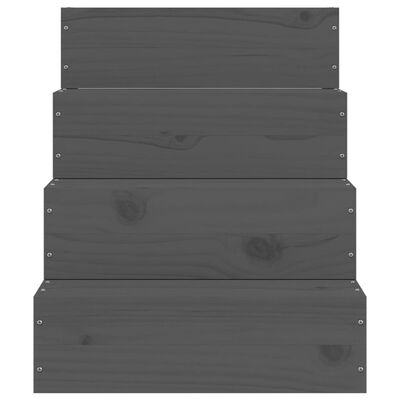 vidaXL Husdjurstrappa grå 40x49x47 cm massiv furu