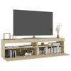 vidaXL Tv-b&auml;nkar med LED-belysning 2 st sonoma-ek 75x35x40 cm