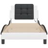 vidaXL Bed Frame with LED without Mattress "Zadar" White and Black 100x200 cm
