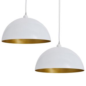 vidaXL Taklampa 2 st h&ouml;jdjusterbar halvrund vit