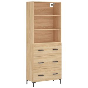 vidaXL H&ouml;gsk&aring;p sonoma-ek 69,5x34x180 cm konstruerat tr&auml;