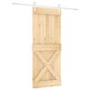 vidaXL Skjutd&ouml;rr Naturlig och vit 85 x 210 cm Massiv furutr&auml;d&ouml;rr