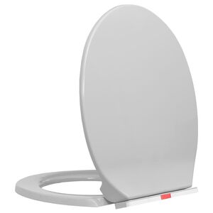 vidaXL Toalettsits mjuk st&auml;ngning snabbf&auml;ste ljusgr&aring; oval