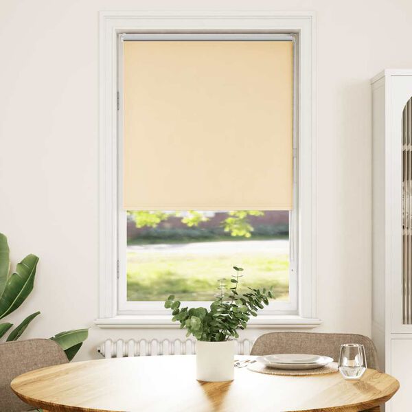 vidaXL Rullgardin m&ouml;rkl&auml;ggningsbar beige 75x130 cm tyg bredd 70,7 cm