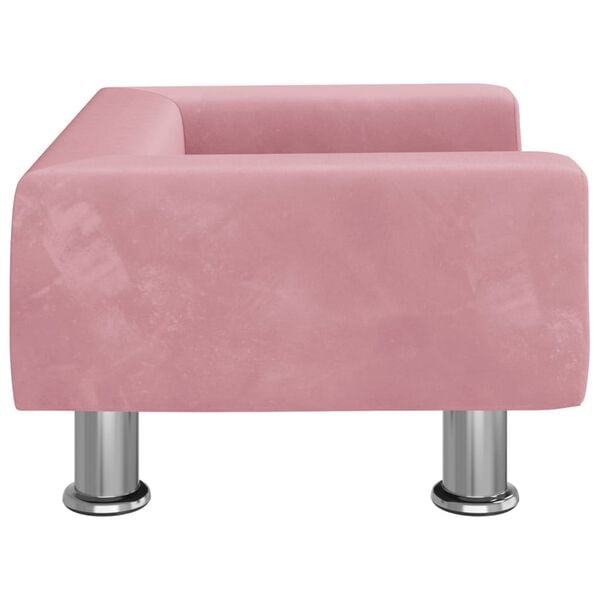 vidaXL Barnsoffa rosa 50x40x26,5 cm sammet