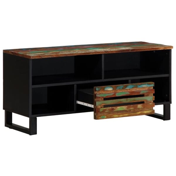 vidaXL Tv-bänk 100x34x46 cm massivt akaciaträ