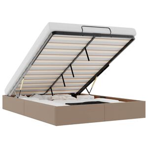 vidaXL Ottoman s&auml;ngram utan madrass cappuccino 140x190 cm konstl&auml;der