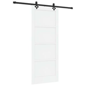 vidaXL Skjutd&ouml;rr Vit och svart 83 x 202 cm Massiv furu