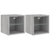 vidaXL V&auml;ggmonterad tv-b&auml;nk LED 2 st gr&aring; sonoma 30x28,5x30 cm