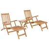vidaXL F&auml;llstol med bord 2 pcs Naturlig Massivt teaktr&auml;