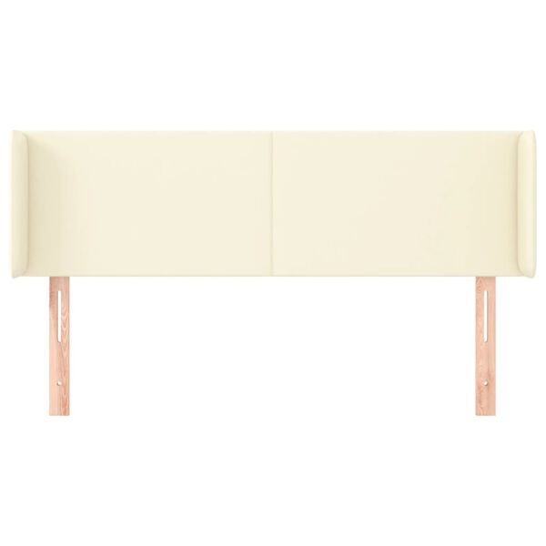 vidaXL S&auml;nggavel med kanter gr&auml;ddvit 147x16x78/88 cm konstl&auml;der