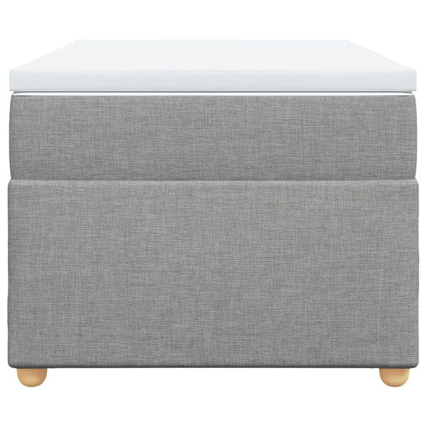 vidaXL Ramsäng med madrass ljusgrå 90x200 cm tyg