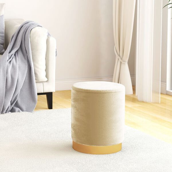 vidaXL Rund förvaringspall aprikos sammet 31 x 37 cm