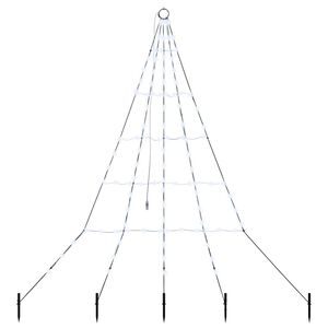 vidaXL LED Julgran med markspikar Kallvit 182 cm Metall