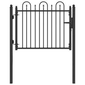 vidaXL Staketgrind DRONTEN 100 x 75 cm Metall Svart L&aring;sbar