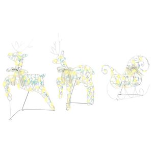 vidaXL LED Renar med 60 LED-lampor 3 pcs Varmvit PET