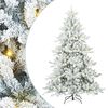 vidaXL Plast Hingad Julgran med 300 LED-lampor Vit 210 cm PVC och st&aring;l