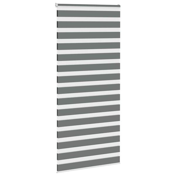 vidaXL Rullgardin zebra m&ouml;rkgr&aring; 95x230 cm tyg bredd 90,9 cm polyester