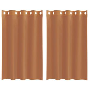 vidaXL Voile gardiner med genomf&ouml;ringar 2 st terrakotta