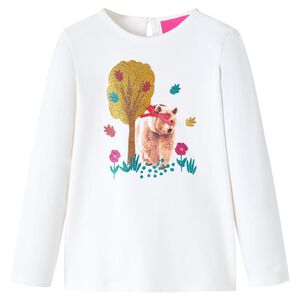 T-shirt med l&aring;nga &auml;rmar f&ouml;r barn ecru 116