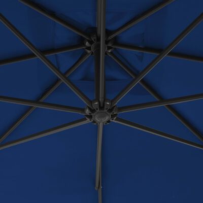 vidaXL Frihängande parasoll med stålstång 250x250 cm azur