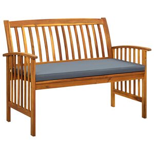 vidaXL Tr&auml;dg&aring;rdsb&auml;nk med dyna 119 cm massivt akaciatr&auml;