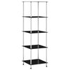 vidaXL Hylla 5 hyllplan svart 40x40x130 cm h&auml;rdat glas