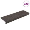 vidaXL Trappmattor sj&auml;lvh&auml;ftande 20 st 65x21x4 cm antracit rektangul&auml;r kant