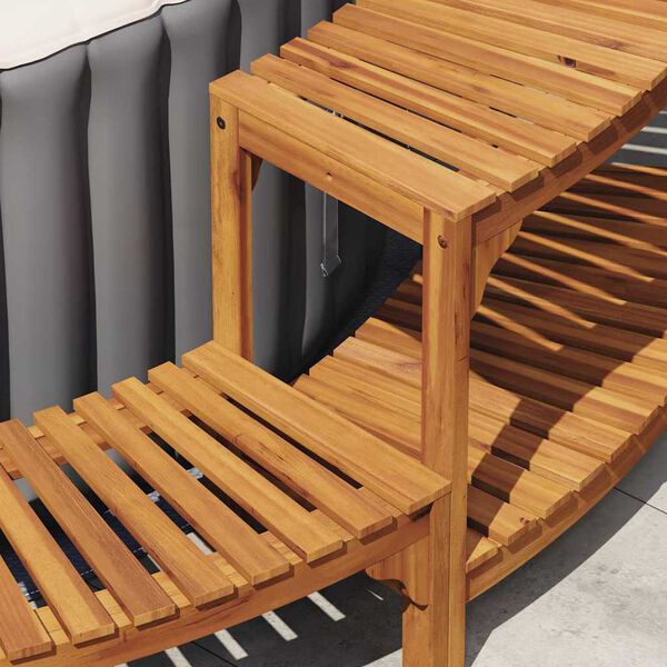 vidaXL Bubbelbad Omgivning Brun &Oslash;275 x 55,5 cm Massivt Akaciatr&auml;