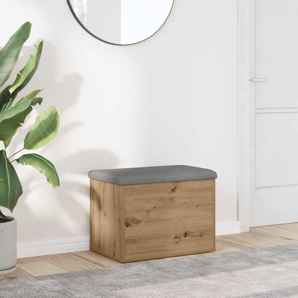 vidaXL F&ouml;rvaringsb&auml;nk hantverksm&auml;ssig ek 62x42x45 cm konstruerat tr&auml;