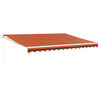 vidaXL Markis inf&auml;llbar orange och brun 4x3 m tyg&aluminium