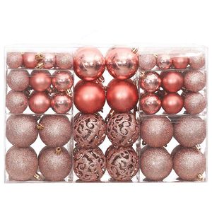 vidaXL Julgranskulor 100 st rosa och rosenr&ouml;tt 3/4/6 cm
