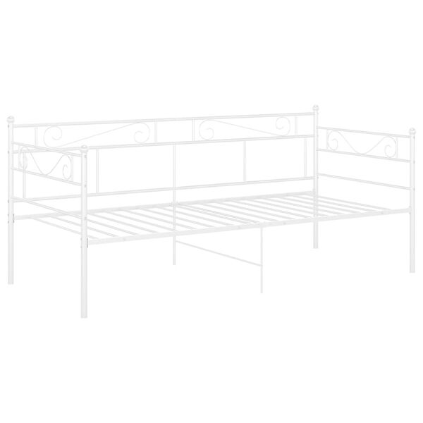 vidaXL S&auml;ngram b&auml;ddsoffa vit metall 90x200 cm