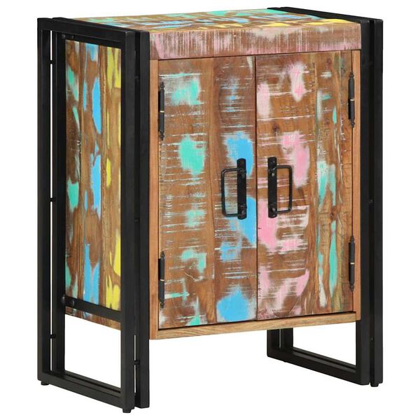 vidaXL Skoförvaringsskåp Svart 30 x 30 x 40 cm Massivt återvunnet trä