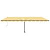 vidaXL Automatisk markis med vindsensor & LED 600x300 cm gul/vit