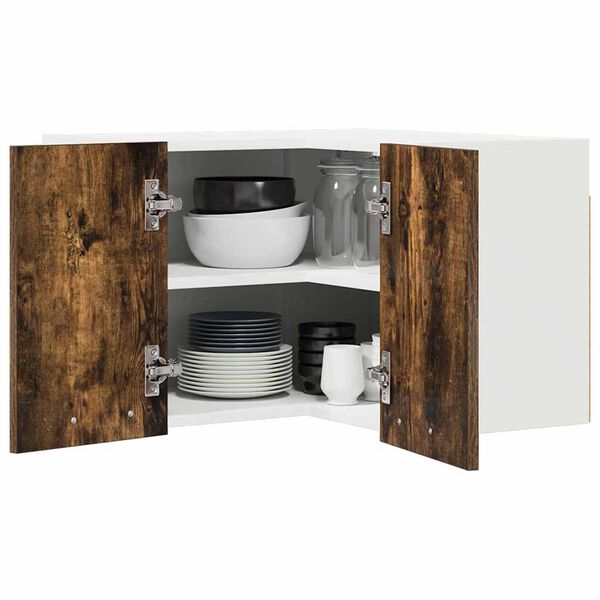 vidaXL H&auml;ngande sk&aring;p R&ouml;kt ek och vit 57 x 57 x 40 cm Konstruerat tr&auml;